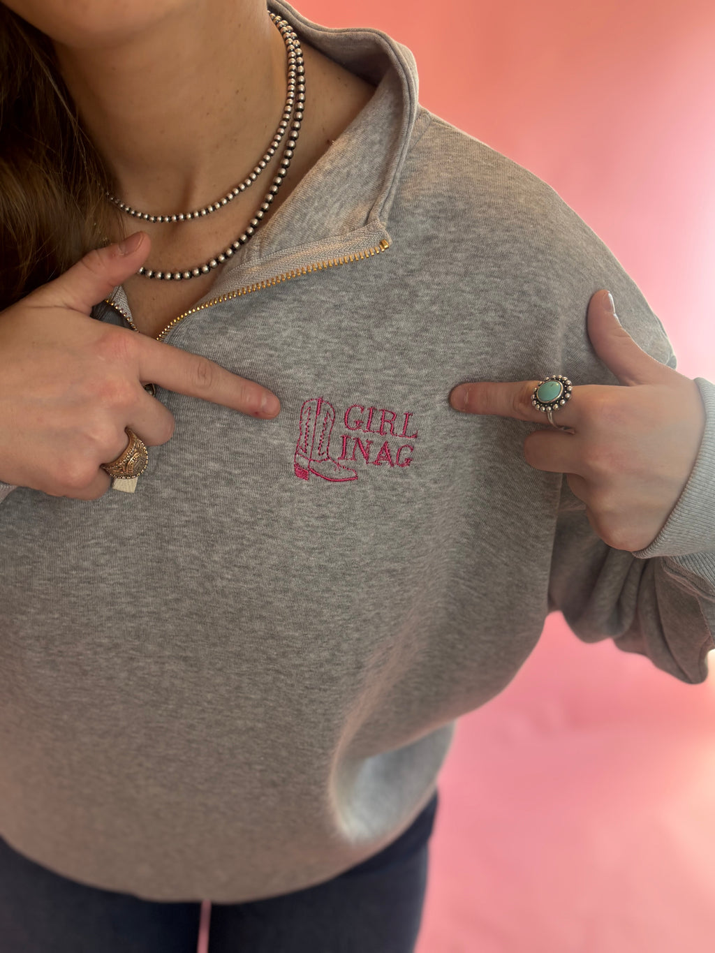 Girl In Ag Sweatshirt- Grey